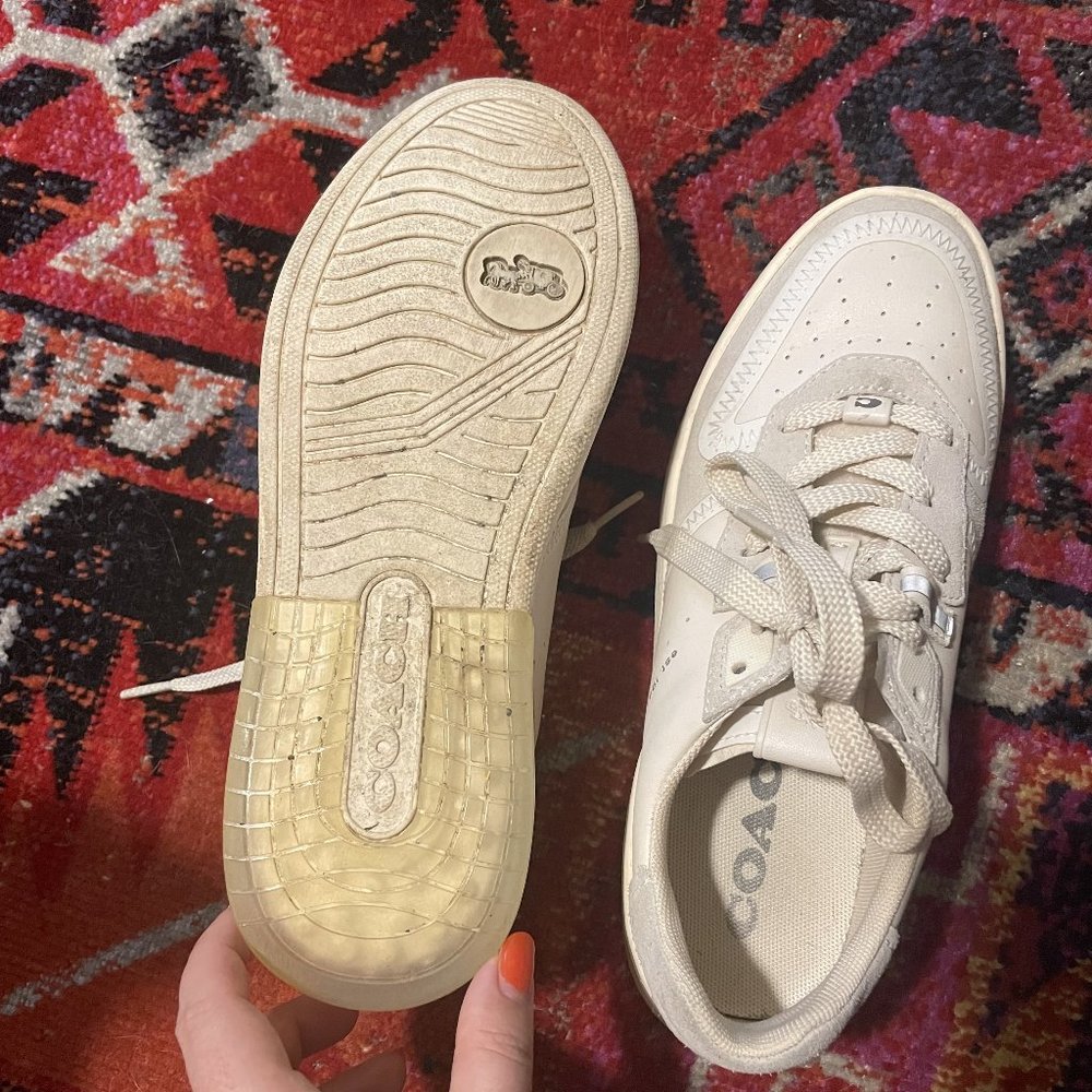 Coach Citysole Suede/Leather Court Sneakers In White/Soft Lilac - Picture 12 of 12